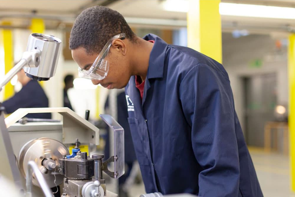 Practical skills training in a workshop